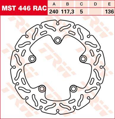 TRW Contoured Fixed Brake Disc For Honda CTX700 2014-2016 Rear