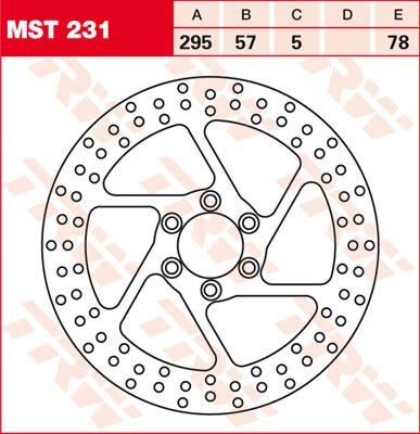 TRW Round Fixed Brake Disc 295mm For Suzuki VS 1400 GLF 1987-1988 Front