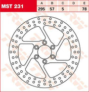 TRW Round Fixed Brake Disc 295mm For Suzuki VS 1400 GLF 1987-1988 Front