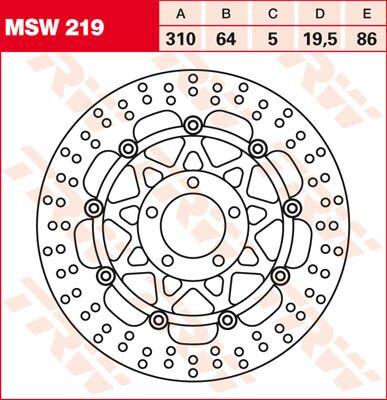 TRW Round Floating Brake Disc For Suzuki GS 500 E 1989-2007 Front