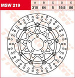 TRW Round Floating Brake Disc For Suzuki GS 500 E 1989-2007 Front