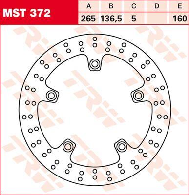 TRW Round Fixed Brake Disc 265mm For BMW C 400 GT 2019-2024 Fits Front Or Rear