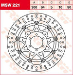 TRW Round Floating Brake Disc For Moto Guzzi Daytona 1000 I.E. 1992-1994 Front