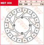 TRW Round Fixed Brake Disc 250mm For Kawasaki KDX 250 1991-1995 Front