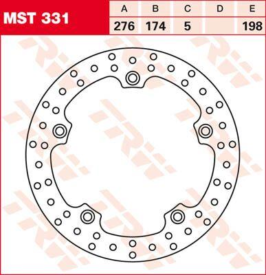 TRW Round Fixed Brake Disc 276mm For BMW K 1200 GT 2006-2008 Rear