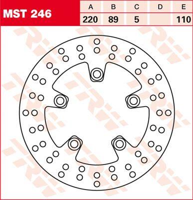 TRW Round Fixed Brake Disc 220mm For Suzuki GSF 1200 2006 Rear