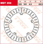 TRW Round Fixed Brake Disc 320mm For BMW F 800 GT ABS 2013-2020 Front