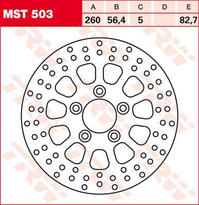 TRW Round Fixed Brake Disc 260mm For Harley Davidson XL1200C 2011-2020 Rear