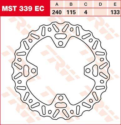 TRW EC Cross Design Brake Disc For Kawasaki KLX450R 2008-2012 Rear