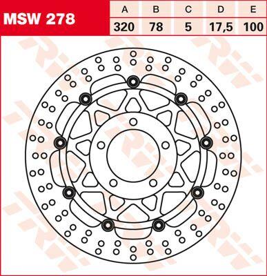 TRW Round Floating Brake Disc For Triumph Speed Triple 1050 2005-2007 Front