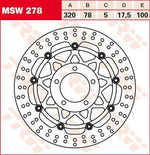 TRW Round Floating Brake Disc For Triumph Speed Triple 1050 2005-2007 Front