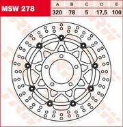 TRW Round Floating Brake Disc For Triumph Speed Triple 1050 2005-2007 Front