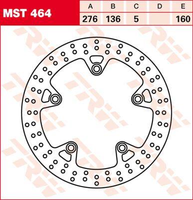 TRW Round Fixed Brake Disc 276mm For BMW R 1200 GS ABS 2013-2019 Rear