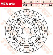 TRW Round Floating Brake Disc For Honda CB600F 2000-2006 Front
