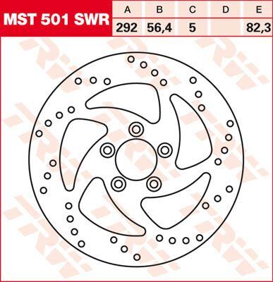 TRW Round Fixed Swing Design Brake Disc For Harley Davidson FLD 1690 2012-2013 Rear