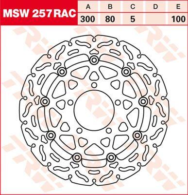 TRW Contoured Floating Brake Disc For Kawasaki ER-6F 650 2006-2015 Front