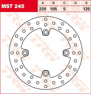 TRW Round Fixed Brake Disc 220mm For Honda CB-1 400 F 1989-1991 Rear