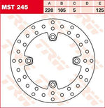 TRW Round Fixed Brake Disc 220mm For Honda CB-1 400 F 1989-1991 Rear