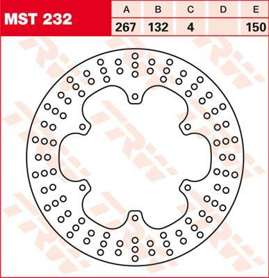 TRW Round Fixed Brake Disc 267mm For Yamaha XT 600 1984-1990 Front