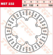 TRW Round Fixed Brake Disc 267mm For Yamaha XT 600 1984-1990 Front