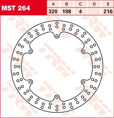 TRW Round Fixed Brake Disc 320mm For Yamaha XJ 900S 1995-2003 Front