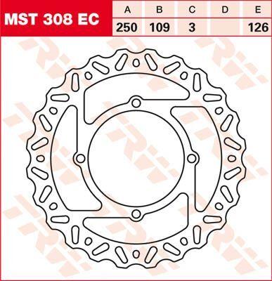 TRW EC Cross Design Brake Disc For Kawasaki KLX450R 2008-2016 Front