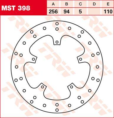 TRW Round Fixed Brake Disc 256mm For Honda VFR 750 F 1990-1997 Rear