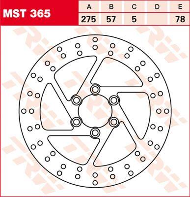 TRW Round Fixed Brake Disc 275mm For Suzuki VS 1400 GLF Intruder 1987-1988 Rear