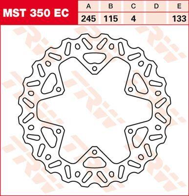 TRW EC Cross Design Brake Disc For Yamaha WRF250 2002-2018 Rear