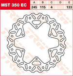 TRW EC Cross Design Brake Disc For Yamaha WRF250 2002-2018 Rear