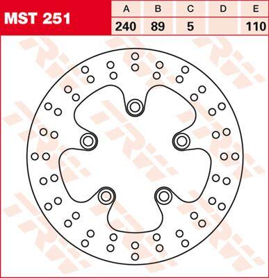 TRW Round Fixed Brake Disc 240mm For Suzuki GSF 1200 Bandit 1996-2005 Rear