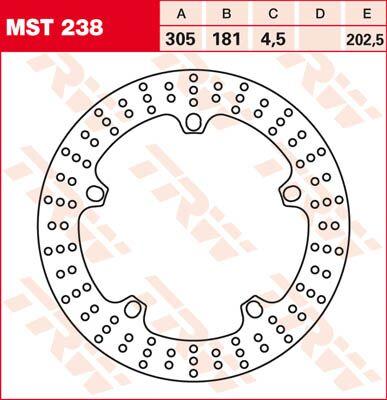 TRW Round Fixed Brake Disc 305mm For BMW K 1200 RS 1997-2000 Front