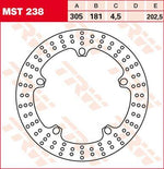 TRW Round Fixed Brake Disc 305mm For BMW K 1200 RS 1997-2000 Front