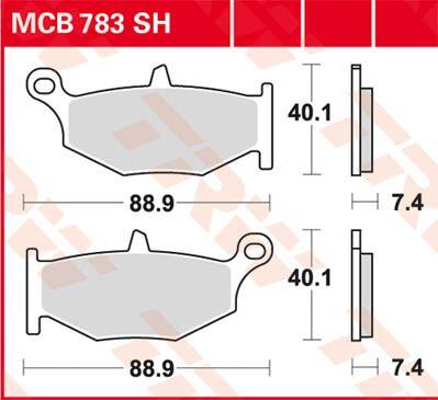 TRW SH Series Sintered Rear Brake Pads For Suzuki DL 1000 2014-2020 Rear