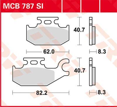 TRW SI Series Sintered Brake Pads For Suzuki LT-A 400 2X4 2008 Front/Right