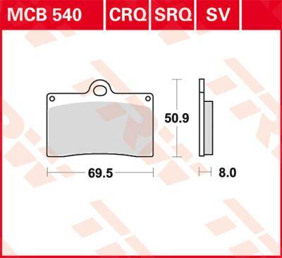 TRW CRQ Series Carbon Race Brake Pads For Ducati 748S 1997-1999 Front