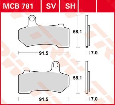 TRW SV Series Sintered Brake Pads For Harley Davidson FLHR 1584 2008 Front