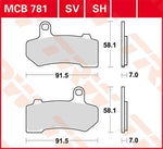 TRW SV Series Sintered Brake Pads For Harley Davidson FLHR 1584 2008 Front