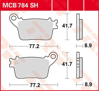 TRW SH Series Sintered Rear Brake Pads For Honda CB600F 2007-2012 Rear
