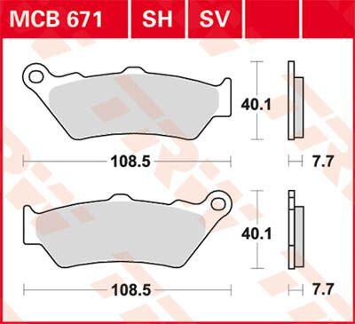TRW SH Series Sintered Rear Brake Pads For Moto Guzzi Audace 1400 2016-2017 Rear