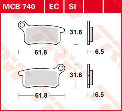 TRW SI Series Sintered Brake Pads For Husqvarna CR65 2012-2013 Front