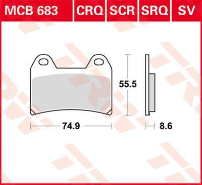 TRW CRQ Series Carbon Race Brake Pads For Ducati 748 2000-2003 Front