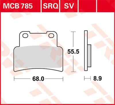 TRW SV Series Sintered Brake Pads For Yamaha MT-125 2014-2016 Front