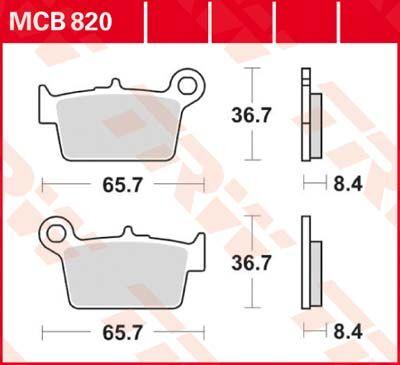 TRW All Round Sintered Metal Brake Pads For Beta ALP 125 2006-2014 Rear
