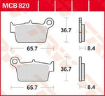 TRW All Round Sintered Metal Brake Pads For Beta ALP 125 2006-2014 Rear