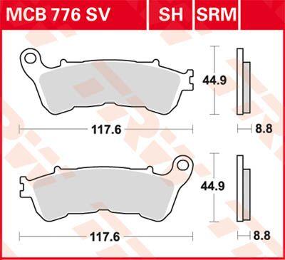 TRW SRM Series Sintered Brake Pads For Honda FES 125 2007-2012 Front