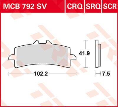 TRW SV Series Sintered Brake Pads For Ducati 1098 2007-2008 Front