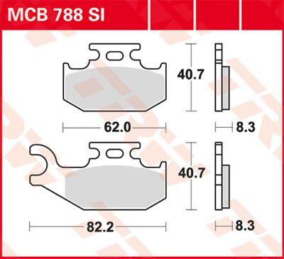 TRW SI Series Sintered Brake Pads For Suzuki LT-A 400 2X4 2008 Front/Right