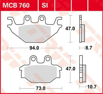 TRW SI Series Sintered Brake Pads For Arctic Cat Textron 250 2X4 2006-2007 Front