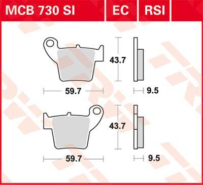 TRW SI Series Sintered Brake Pads For Honda CR125 2002-2007 Rear